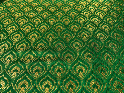 Silk Brocade fabric with metallic gold  jacquard available in 3 colors purple, green and candy pink BRO1025
