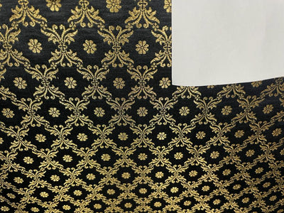 Silk Brocade fabric  44" wide BRO905 available in 6 colors [EMERALD GREEN/ BLUEISH GREY /BLACK/ WINE /RED/ MANGO YELLOW][15485/15487