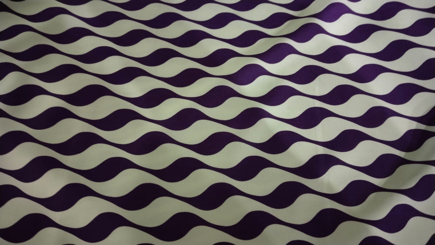 Satin fabric print 58" wide ARMANI available in two colors GOLD AND NAVY AND PASTEL MINT AND PURPLE