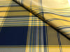 100% PURE SILK TAFFETA FABRIC PLAIDS ROYAL BLUE and shades of YELLOW 54"wide TAFNEWC9roll