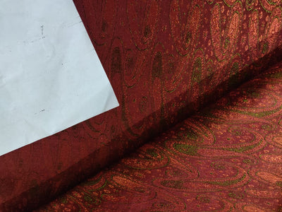BROCADE FABRIC RUST ORANGE X GREEN COLOR 44" wide BRO109[3]