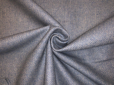 Tweed Suiting fabric is made from recycled wool/ viscose/polyester &amp; cotton acrylic 58" wide blue herringbone  [18316]