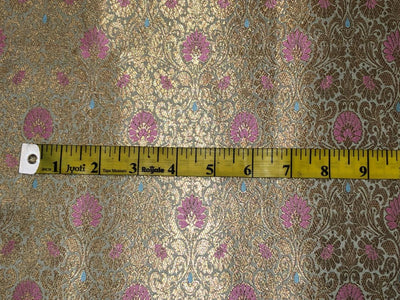 Silk Brocade fabric available in 2 colors sea green and peach orange jacquard  BRO1081[1/2]