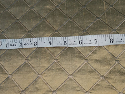 SILK DUPIONI Quilted pintuck Fabric in available in 4 colors [GOLD SILVER GREY OLIVE BROWN]