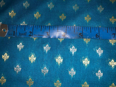 Silk Brocade fabric two tone with silver/gold  motif leaf Jacquard  44" wide available in 3 colors plum,blue and green BRO1007[1/2/3]