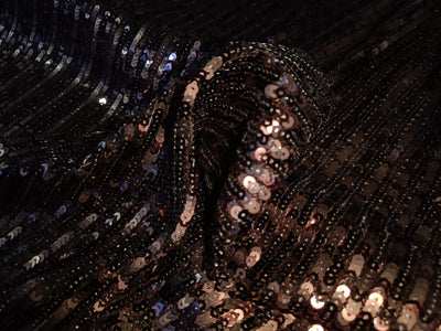 Net Fabric with diagonal sequin lycra 58'' Wide available in 2 colors gold and copper bronze [15685/86]