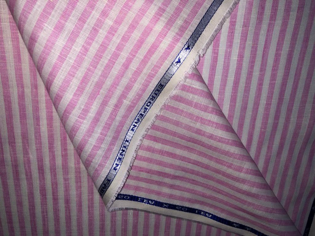 100% Linen stripe 60's Lea Fabric 58" wide pink stripes in 2 styles [15719/20]