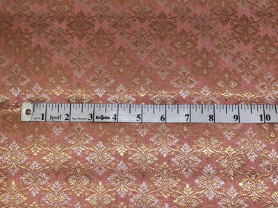 Silk Brocade fabric with white gold  jacquard available in 4 colors yellow, olive, peach and orchid BRO1072