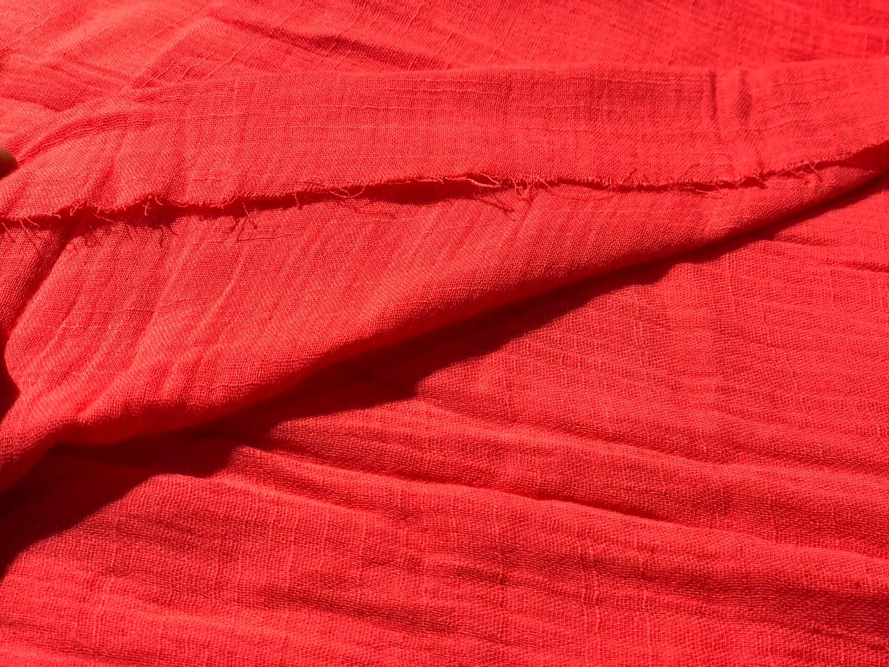 Cotton crush crepe  fabric 58" wide available in 11 colors deep orange /blush/royal blue/lemon/black/white/scarlet red/amethyst/pink/peach and  candy red