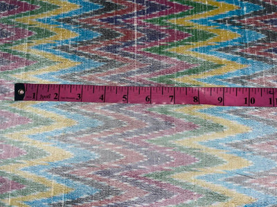 100% pure silk dupion ikat fabric multi colour 44&quot;wide