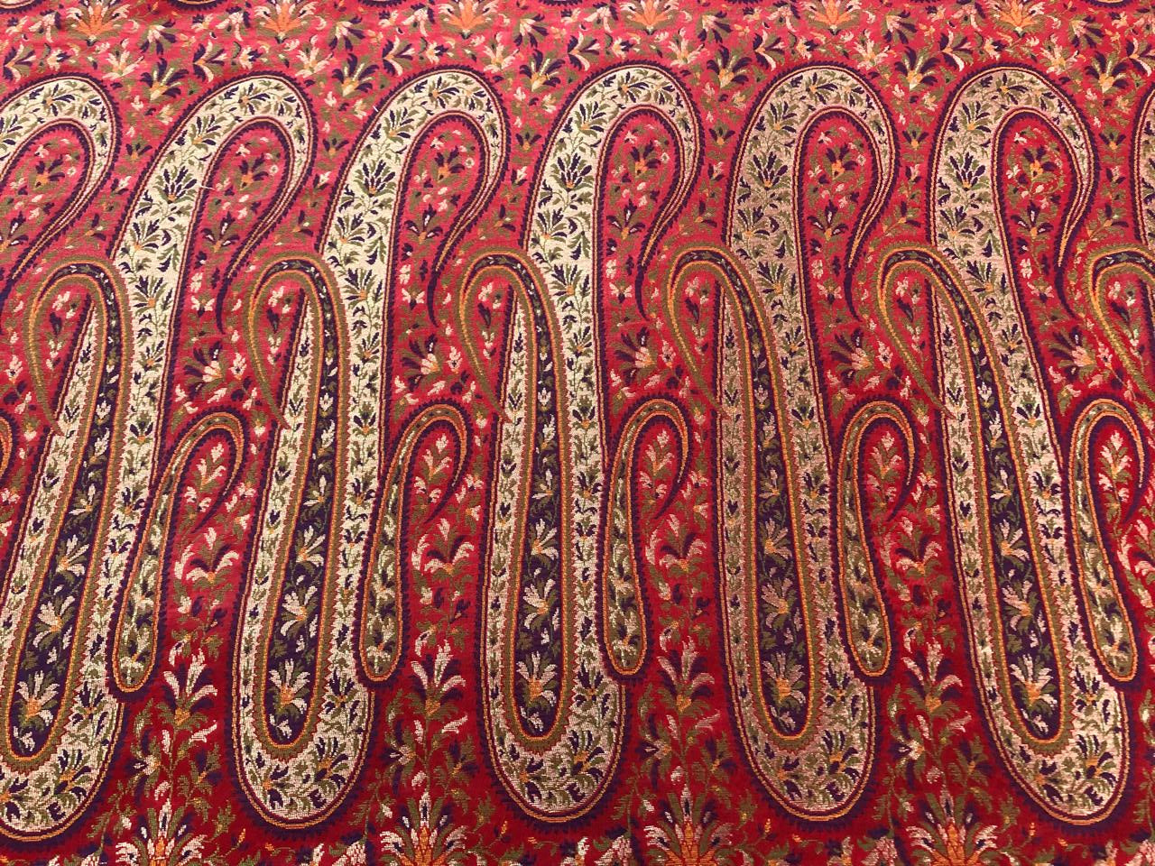 Silk Brocade fabric multi color paisleys available in 2 colors royal blue and red  BRO1093[1/2]