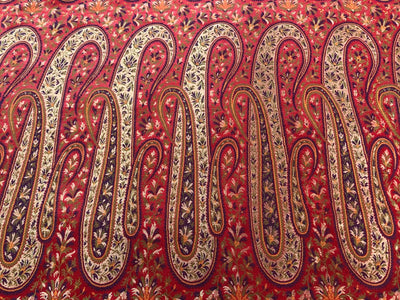 Silk Brocade fabric multi color paisleys available in 2 colors royal blue and red  BRO1093[1/2]