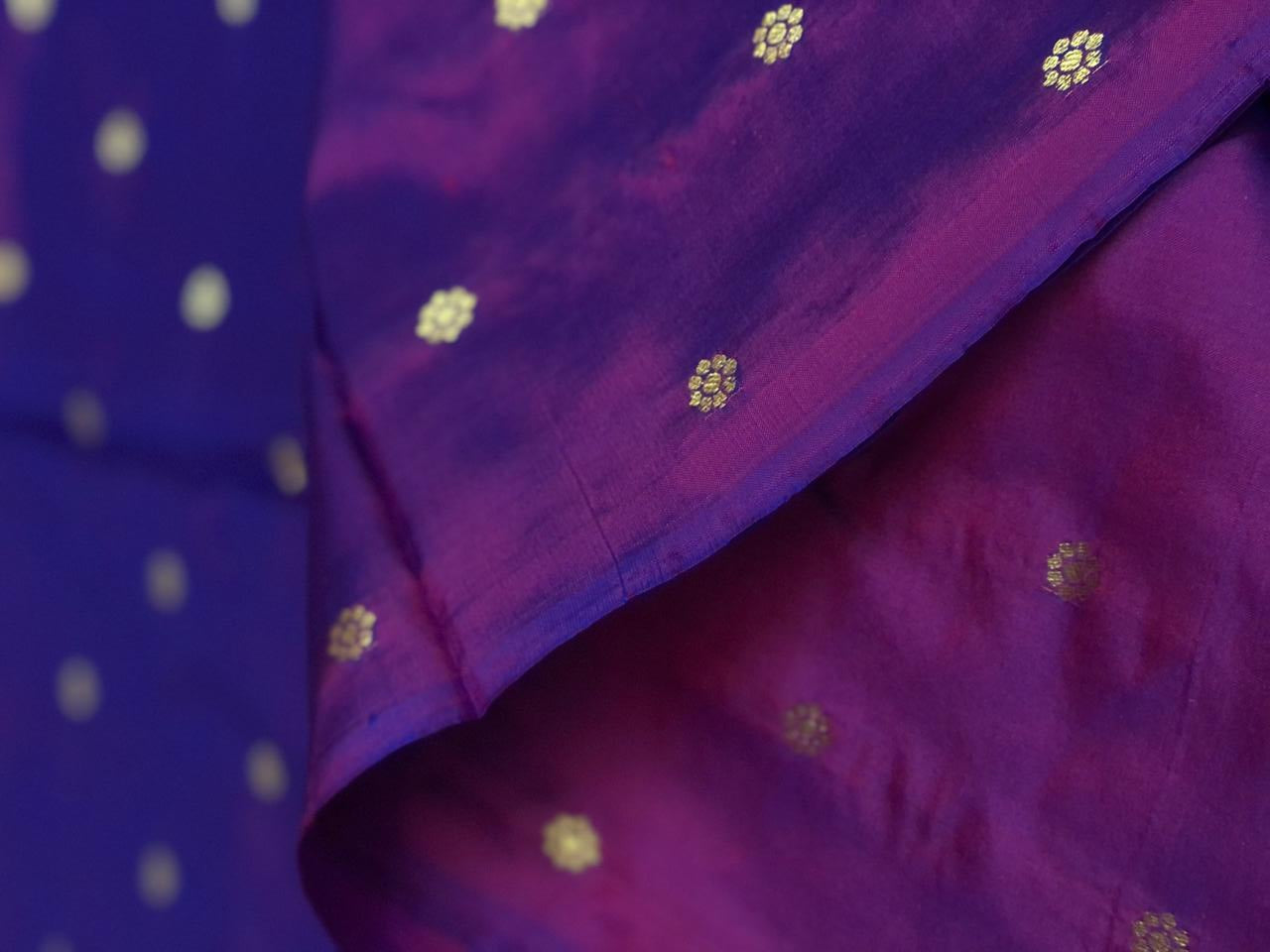 100% PURE Silk Brocade fabric with tiny floral motifs in gold available in 3 , two tone shades BRO1101[1/2/3]