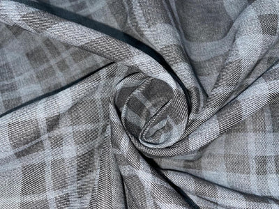 100% Cotton Denim Plaids Fabric 58" wide available in  [ NAVY PLAIDS / /CREAM PLAIDS/]