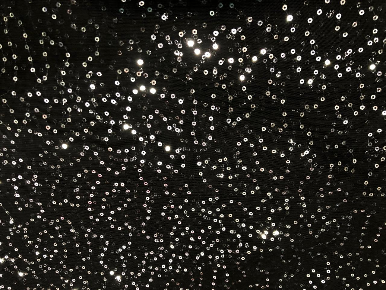 NET fabric with silver sequins 44" wide [18388]