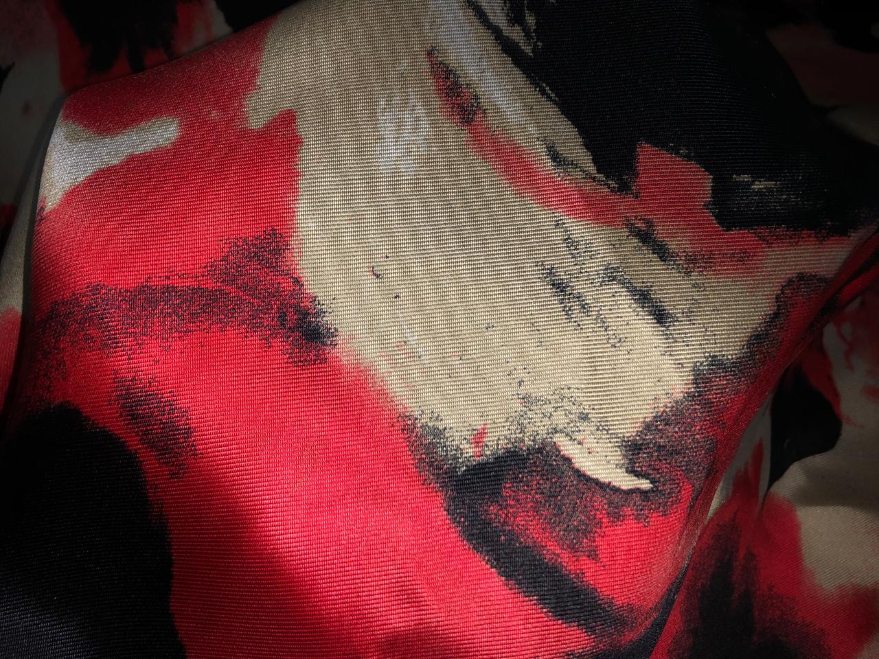 100% Silk Taffeta Jacquard Fabric gold with red and black spray paint effect jacquard  54" wide TAFJACNEW25