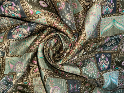 Silk Brocade fabric multi color 44" wide BRO902[6]