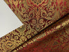 Silk Brocade fabric Red with metallic gold, red and black jacquard color 44" wide BRO891[3]