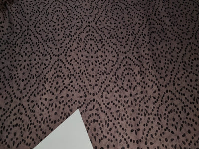 Silk chiffon printed  fabric TAUPE with dots and tear drops 44" wide [12287]