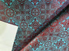 SILK BROCADE vestment FABRIC Blue & Red color 44" wide BRO234[2]