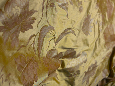 100% Silk Taffeta Jacquard Fabric  GOLD WITH SUBTLE GOLD AND SILVER GLITTER JACQUARD  54" wide TAFJACNEW22