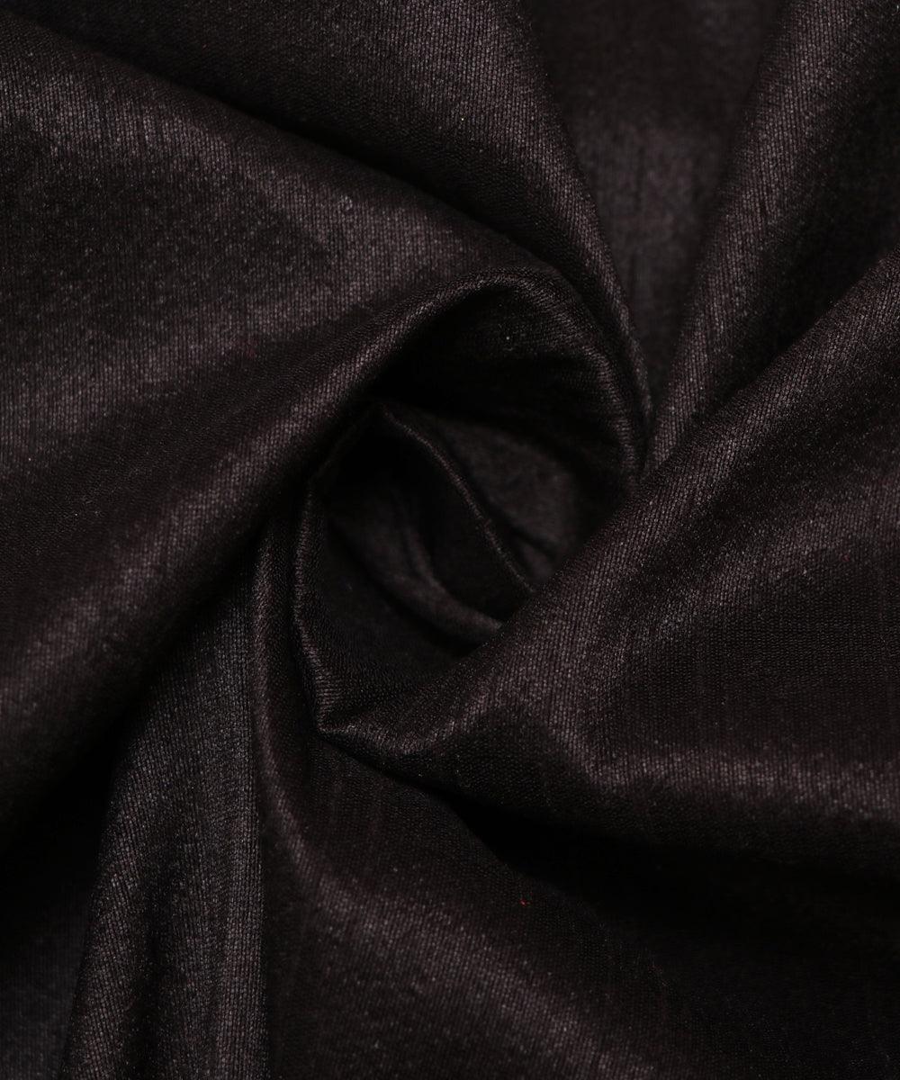 100% PURE SILK DUPIONI FABRIC Jet Black color 54