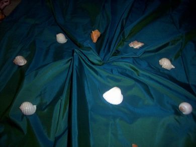 100% Silk Taffeta Fabric blue and green Color 44" wide TAF92