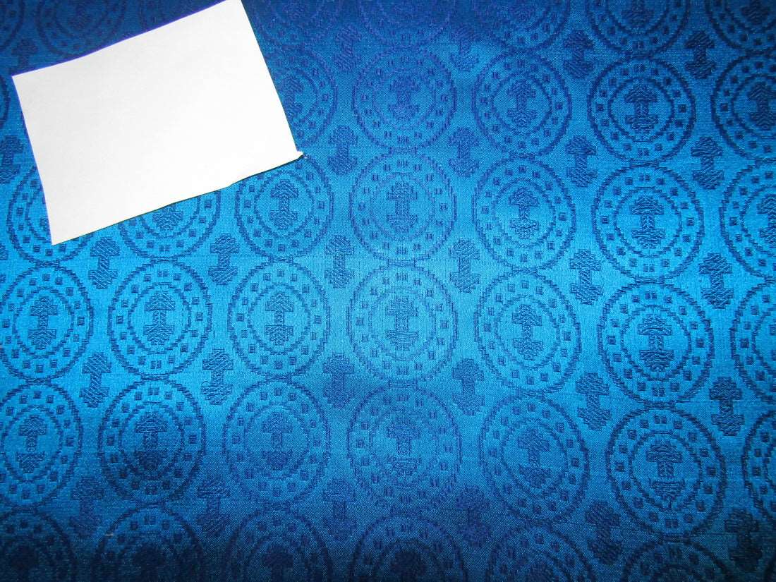 100% Absolute Pure Silk Brocade Vestment Fabric Blue & purple color 44&quot; wide