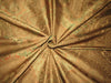 Silk taffeta jacquard fabric REVERSABLE GOLDEN BEIGE / GREEN AND MUSTARD DAMASK 54" WIDE TAFJ27C