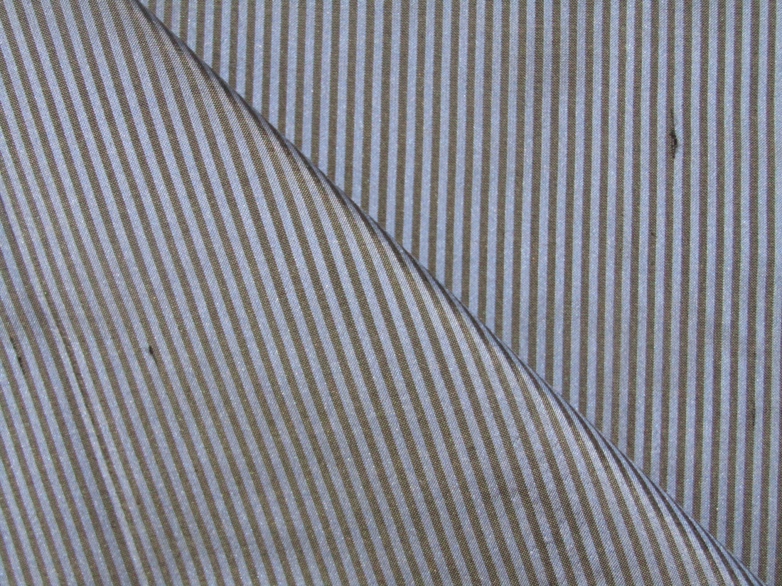SILK DUPIONI FABRIC blue with charcoal grey stripes 54" wide DUP#S47[2]