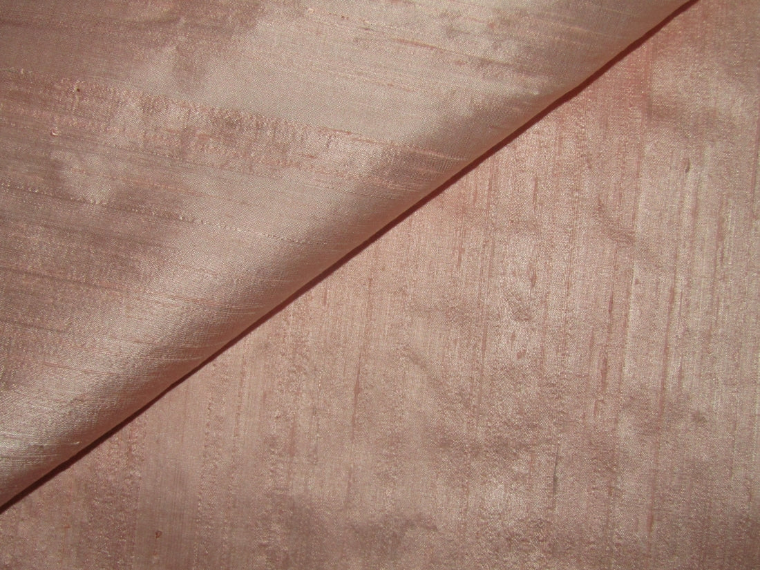 100% pure silk dupioni fabric PEACH PINK color 54with slubs / MM51[5]