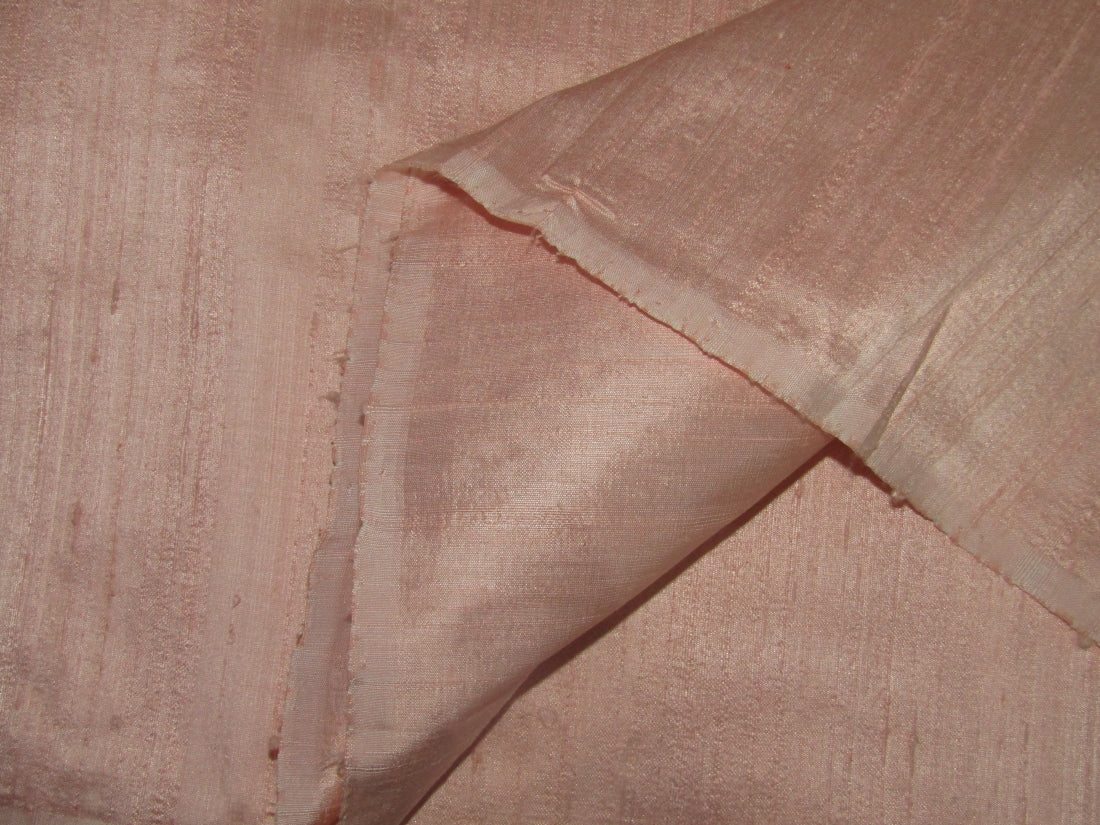 100% pure silk dupioni fabric PEACH PINK color 54with slubs / MM51[5]