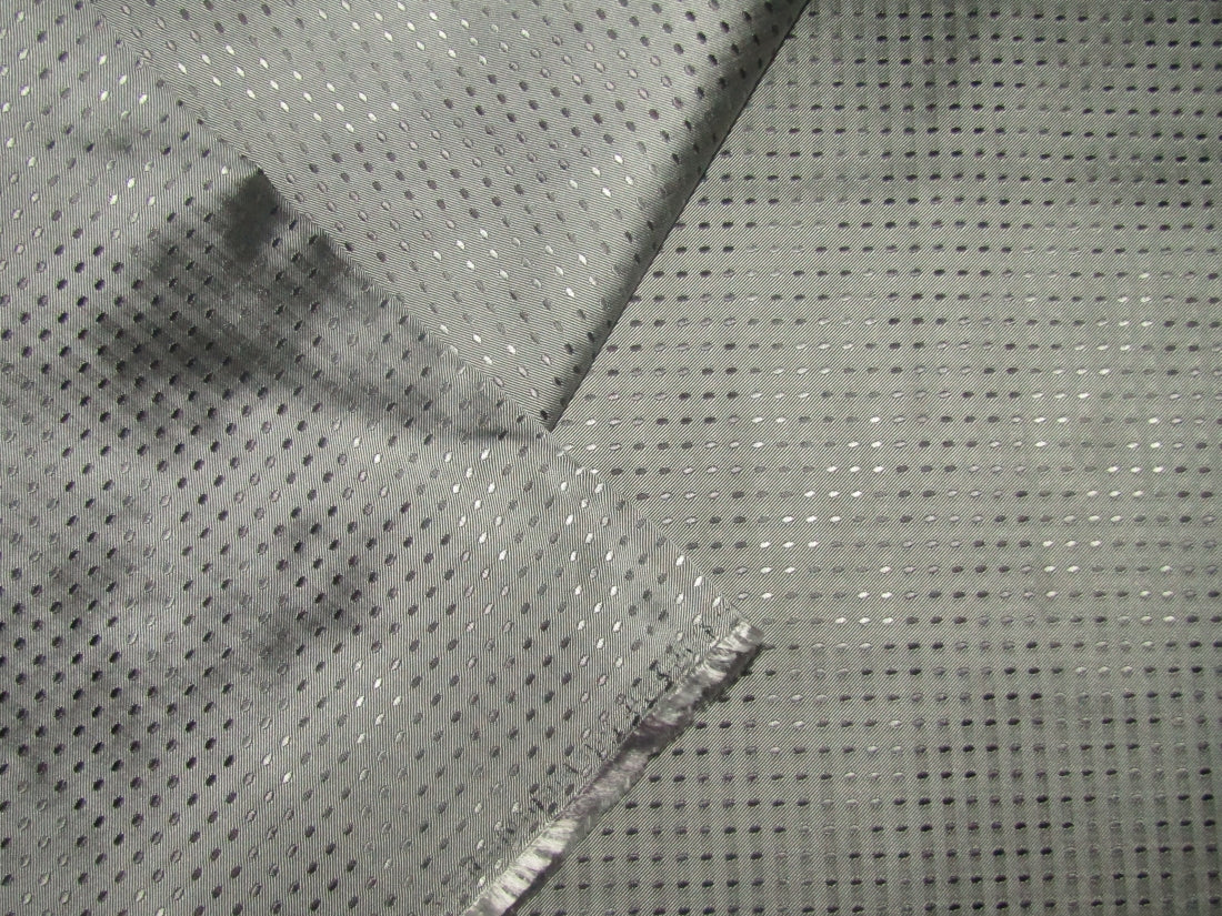 100% Silk Taffeta Jacquard Fabric grey dotted jacquard TAFJACNEW11