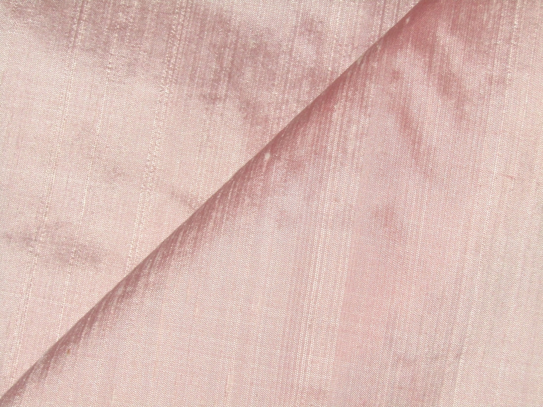 100% PURE SILK DUPIONI FABRIC  PASTEL PINK color 44" wide WITH SLUBS MM119[3]