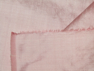 100% PURE SILK DUPIONI FABRIC  PASTEL PINK color 44" wide WITH SLUBS MM119[3]