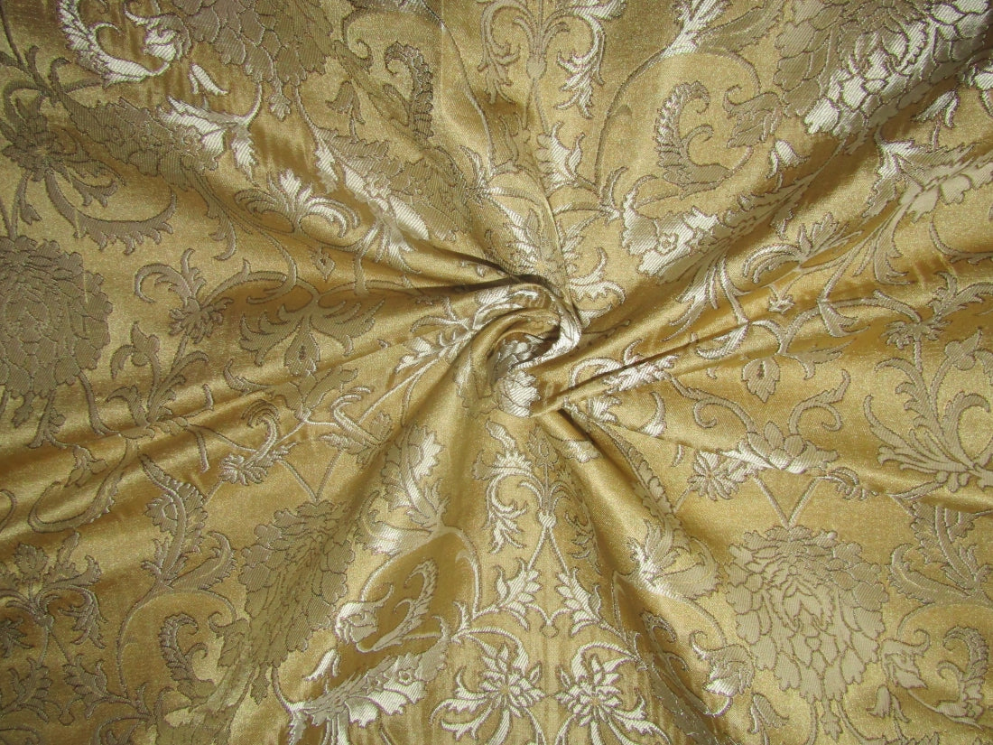 Silk Brocade Fabric Metallic Gold,Cream & Gold color 44" wide BRO253[1] available for bulk preorder