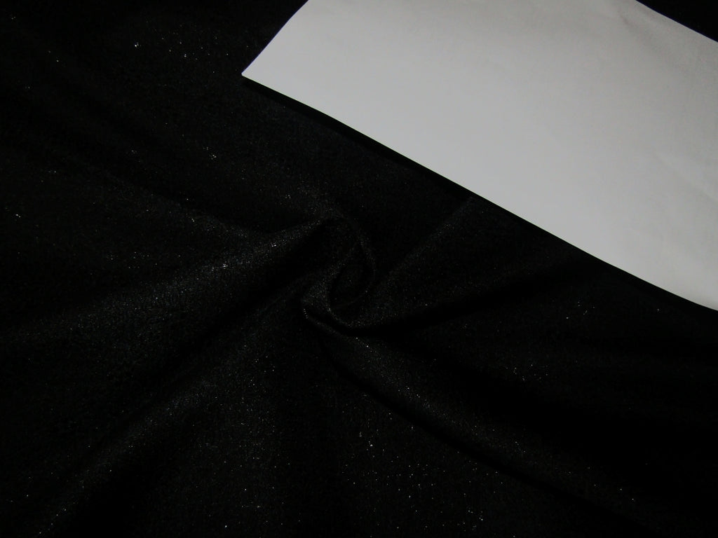 Silk Spun Brocade fabric Black with Shimmer Jacquard color 44" wide BRO881B[3]