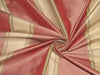 100% Silk Taffeta shades of Salmon and Champagne  color stripes 54" wide TAFNEWS11