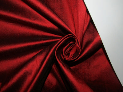 Silk Dupioni fabric Ruby Red x black color 54" wide DUP63[4]