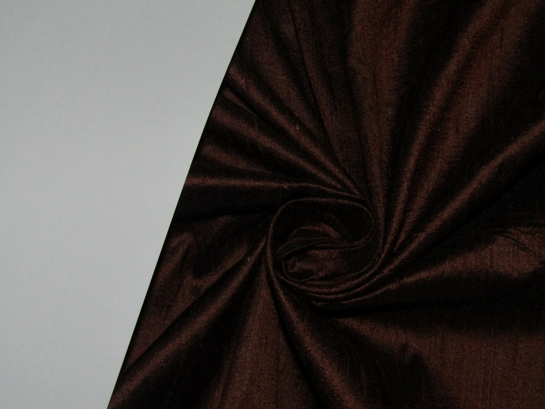 100% PURE SILK DUPIONI FABRIC BROWN color 44" wide WITH SLUBS MM120[3]