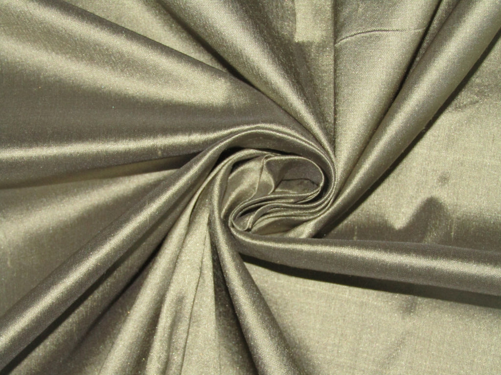 100% SILK DUPION FABRIC GREY GOLD SHOT COLOR 54" WIDE DUP32