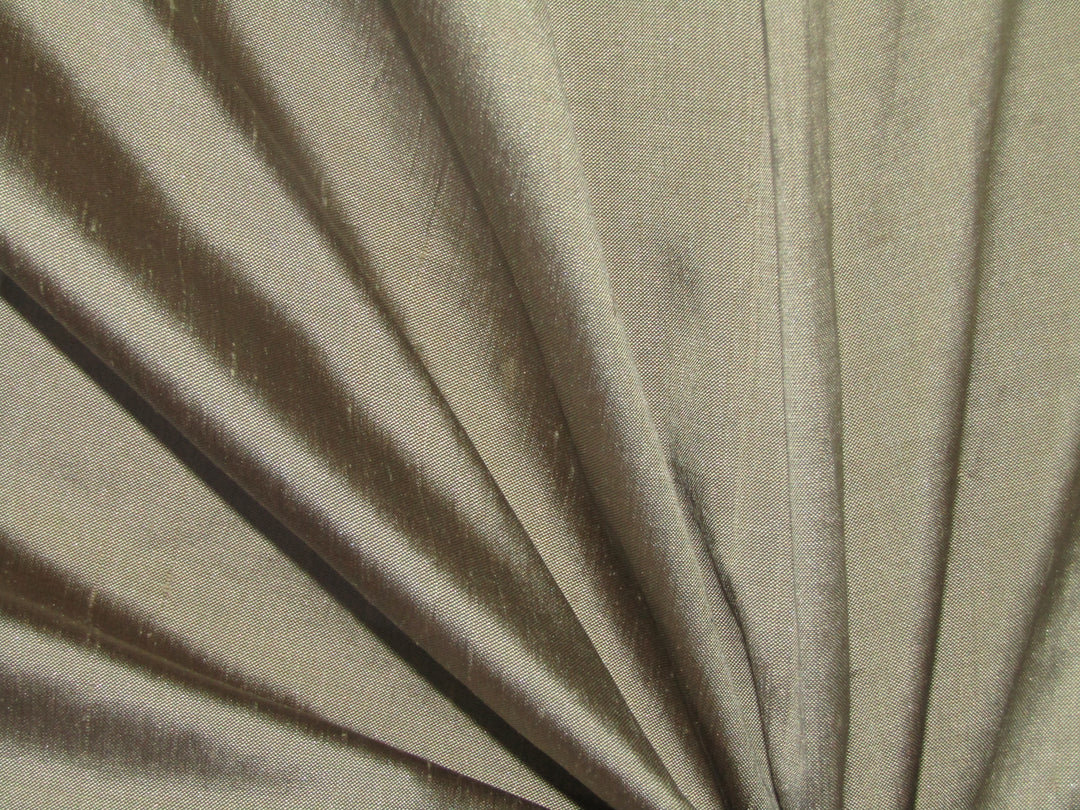 Pure SILK DUPIONI FABRIC two tone golden cream x Black Shot color
