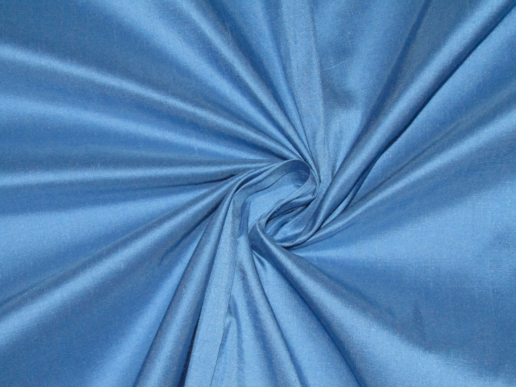 Pure SILK DUPIONI FABRIC Carolina Blue color 48" wide DUP139[2]