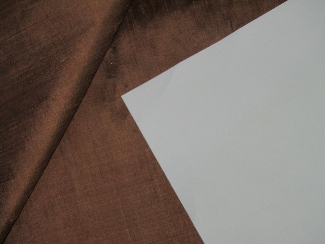 100% PURE SILK DUPIONI FABRIC GOLDEN BROWN color 54" wide WITH SLUBS MM120[4]