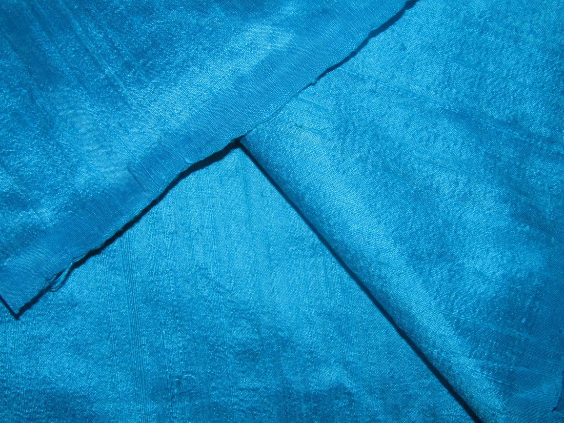 Silk dupioni fabric turquoise blue color 44" wide WITH SLUBS MM DUP2[2]