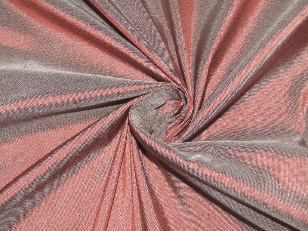 100% pure silk dupioni fabric Dusty Rust color 54