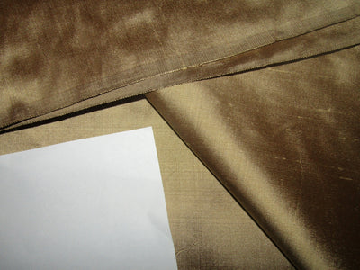 100% Pure silk dupion fabric GOLDEN BROWN color 54" wide DUP314