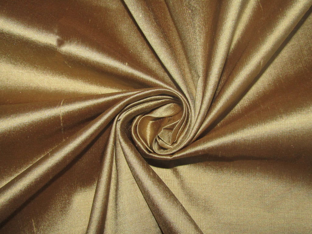 100% Pure silk dupion fabric GOLDEN BROWN color 54" wide DUP314