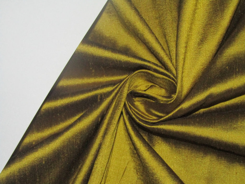 100% Pure silk dupion fabric gold x black color 54" wide DUP330[1]