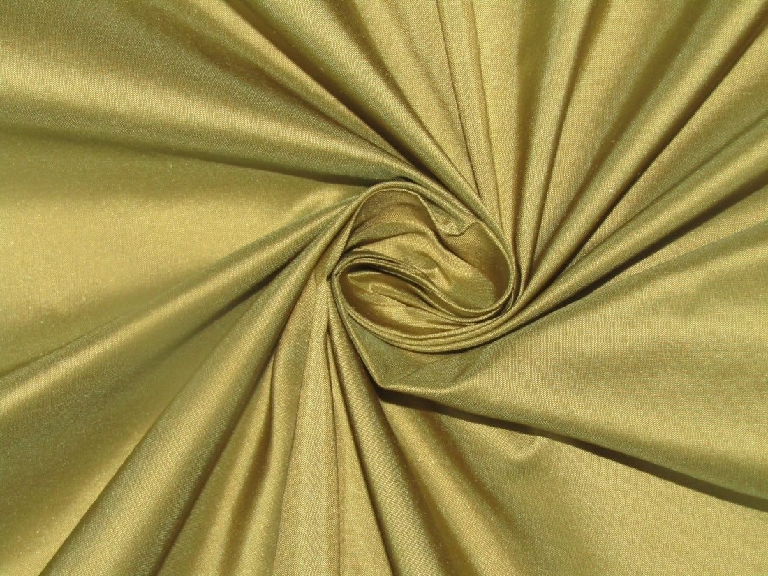 Pure SILK TAFFETA FABRIC Olive Green with Gold Shot color 54" wide TAF27[2]